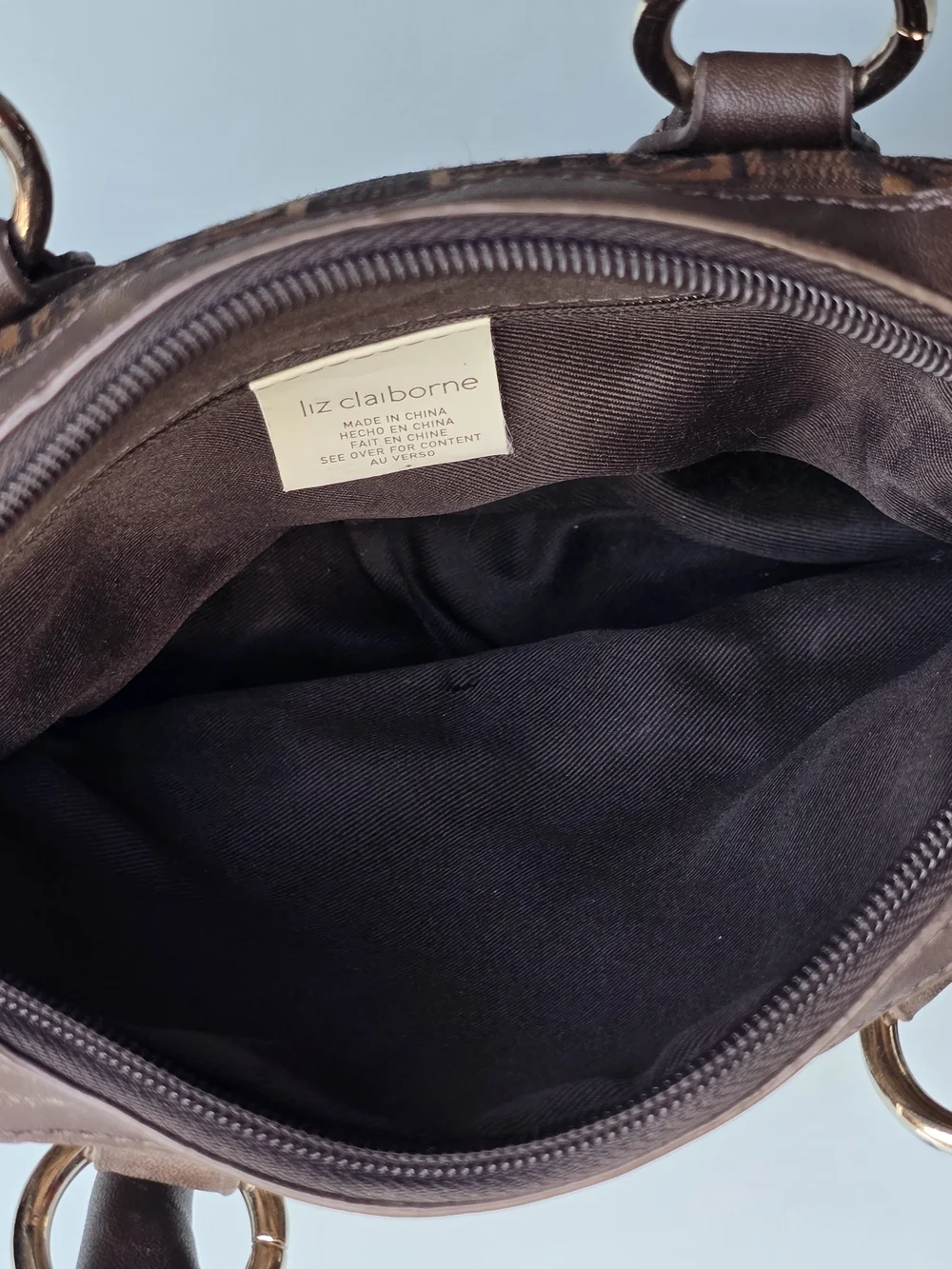 Liz Claiborne Monogram Ruched Vintage Satchel Bag
